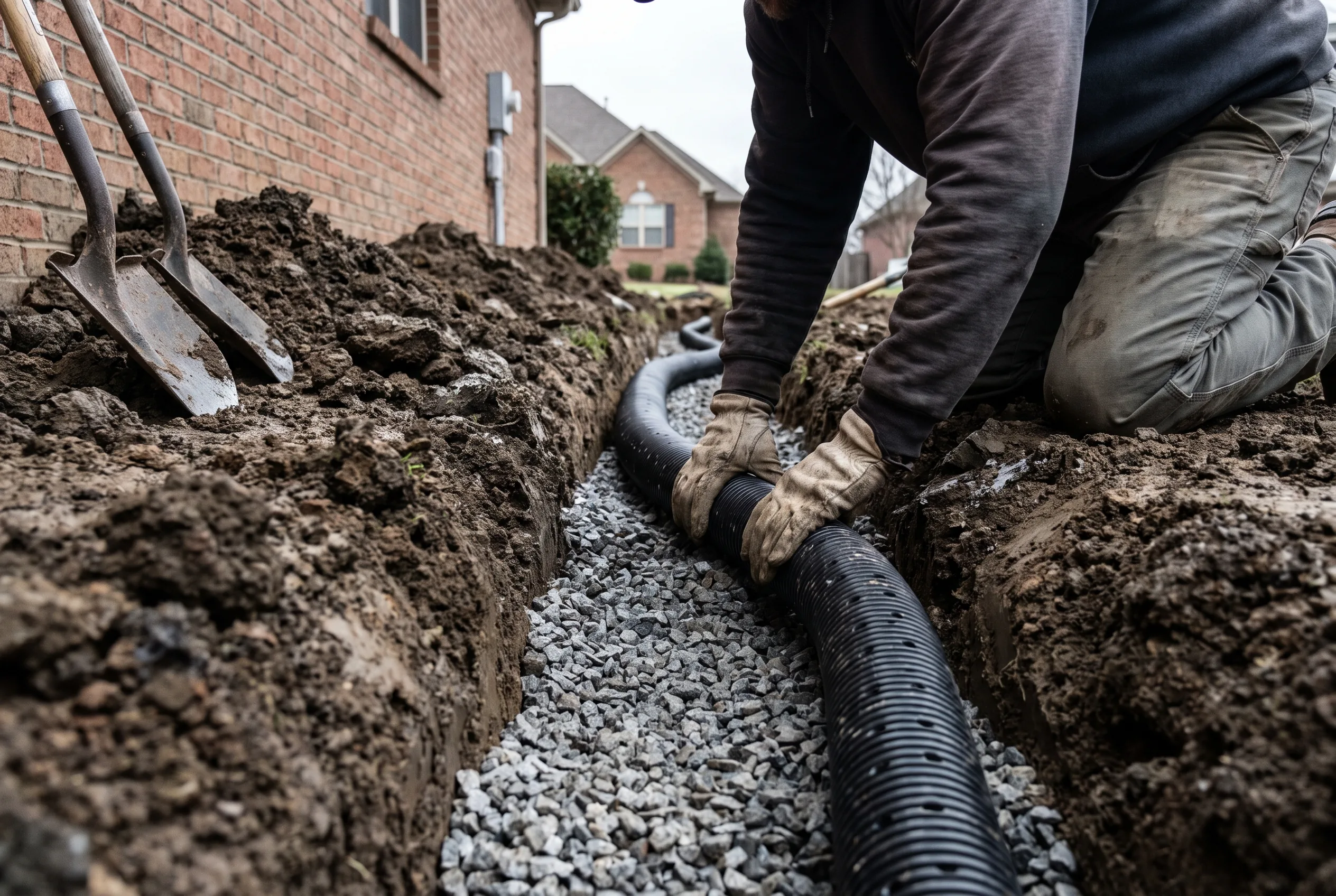 Drainage Correction & French Drains in New Braunfels, TX
